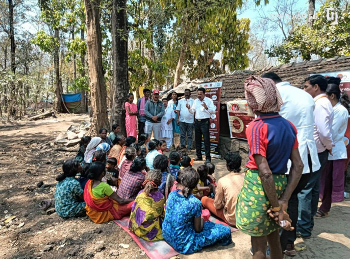 Community members participating in a health awareness session